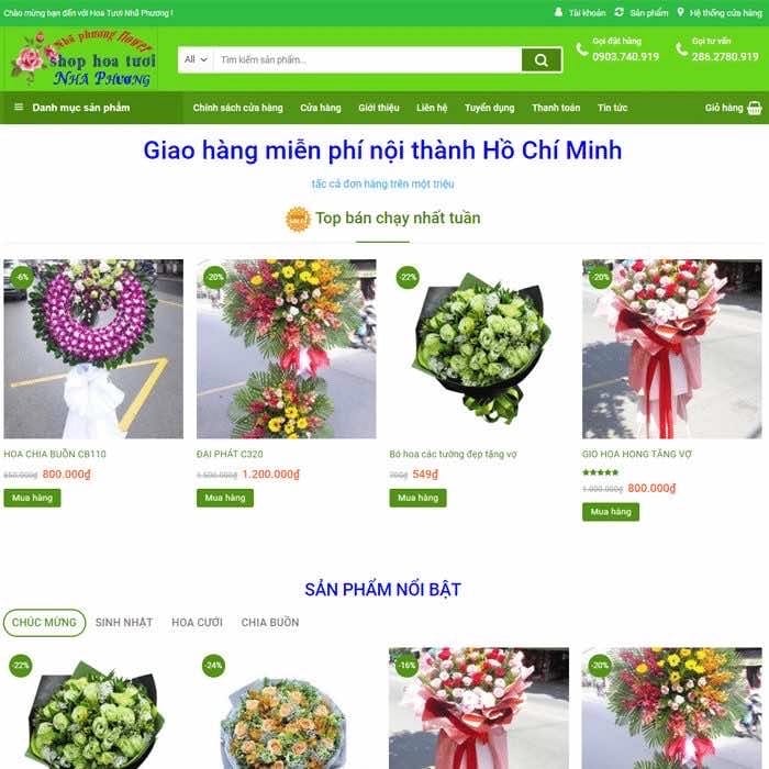 Thiết kế website bán hàng hoa tươi