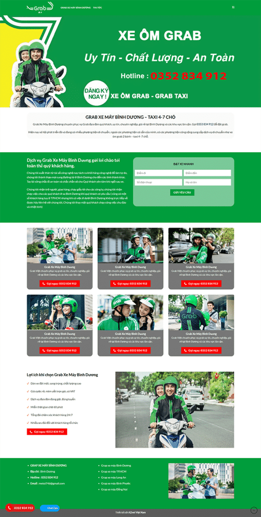 Grab Taxi 1 - Mẫu website dịch vụ xe ôm Grab, vận chuyển hàng Grab, taxi