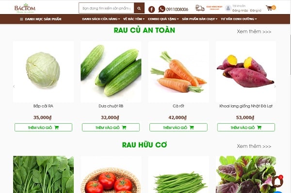 Thiết kế website thực phẩm đẹp mắt và ấn tượng