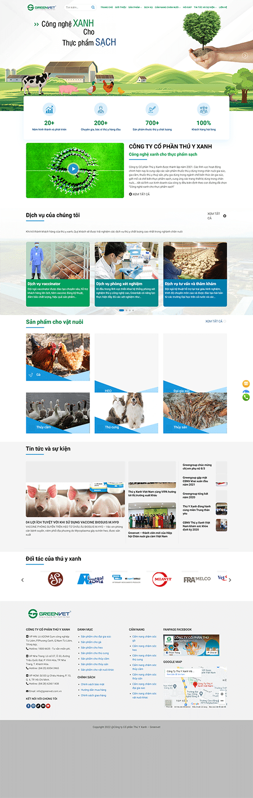 GreenVet - Mẫu website cho công ty thức ăn chăn nuôi