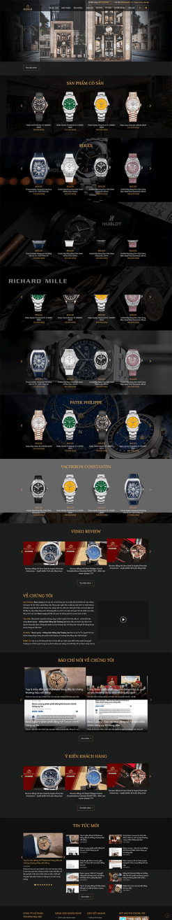 mẫu website bán hàng đồng hồ